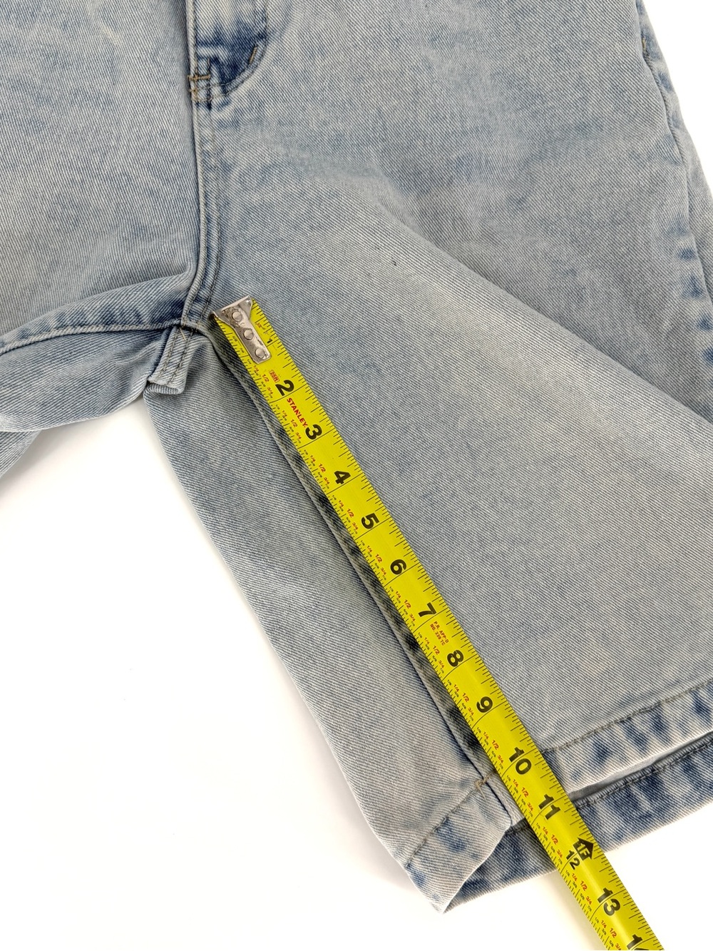 Reserved Supply Long Jorts Light Wash 7 Y2K 90s Grunge Alt Skater Denim Shorts - Picture 6 of 8
